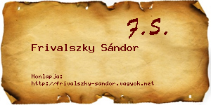 Frivalszky Sándor névjegykártya