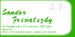 sandor frivalszky business card